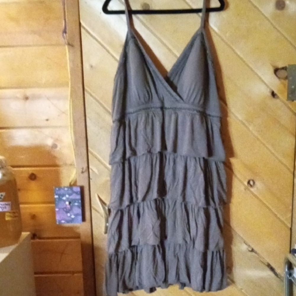 Elegant Brown Tiered Dress